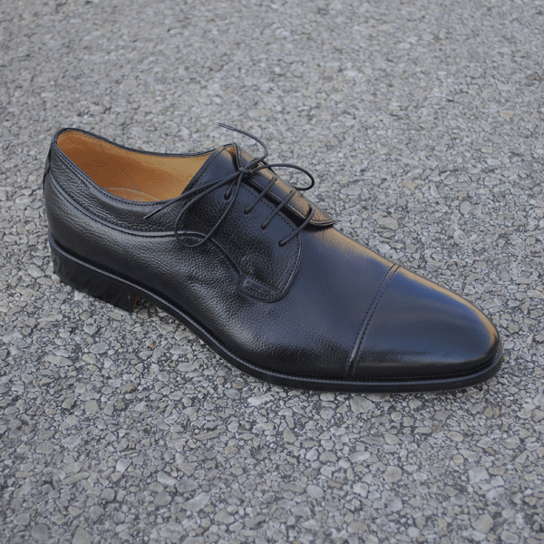 Gravati Savoy Cap Toe Lace Up Shoes in Black | Norton Ditto