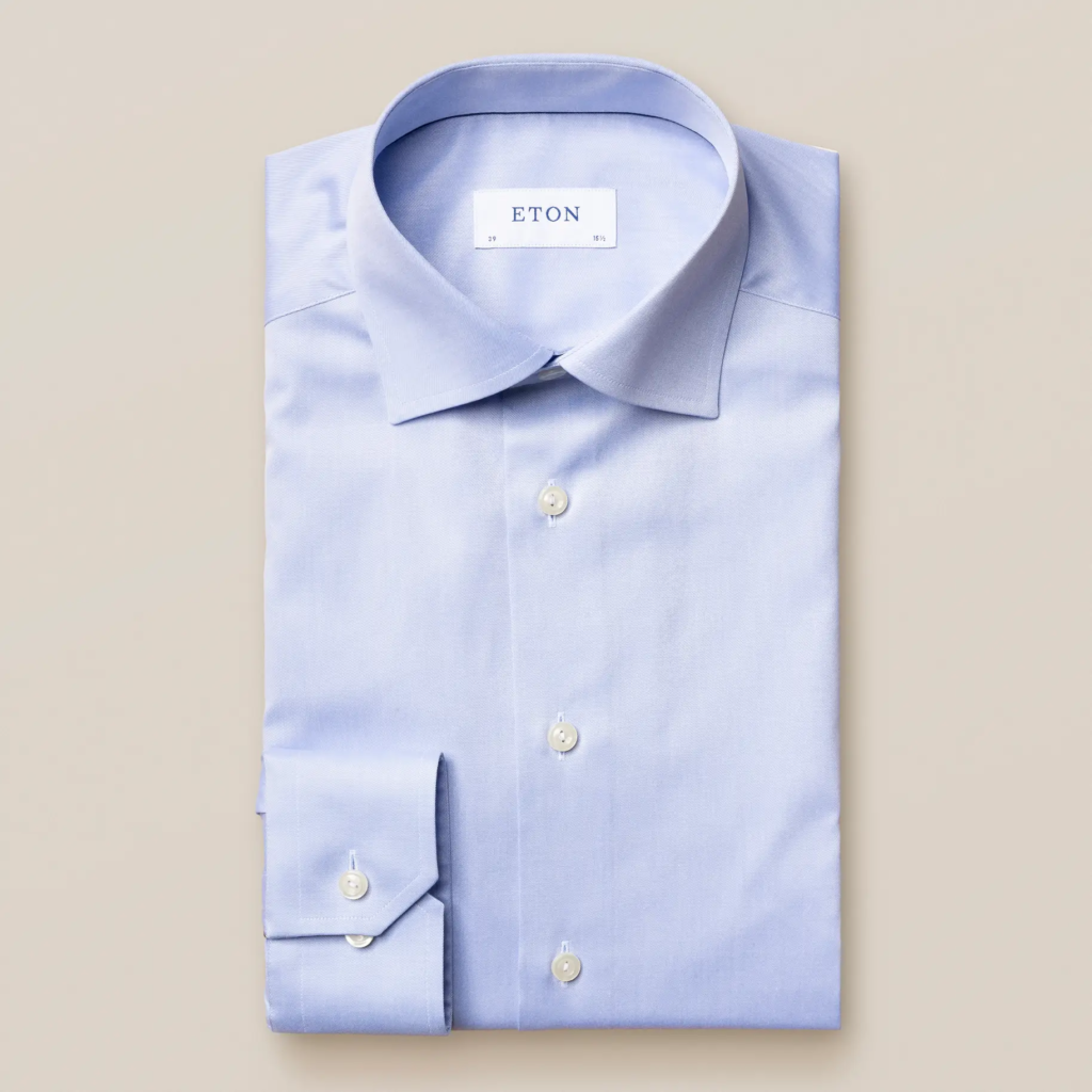 ETON Contemporary Signature Twill Dress Shirt Blue Norton Ditto